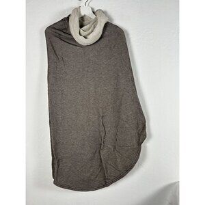 Cynthia Ashby Chocolate Heather Poncho One Size Brown Cowl Neck Asymmetric New